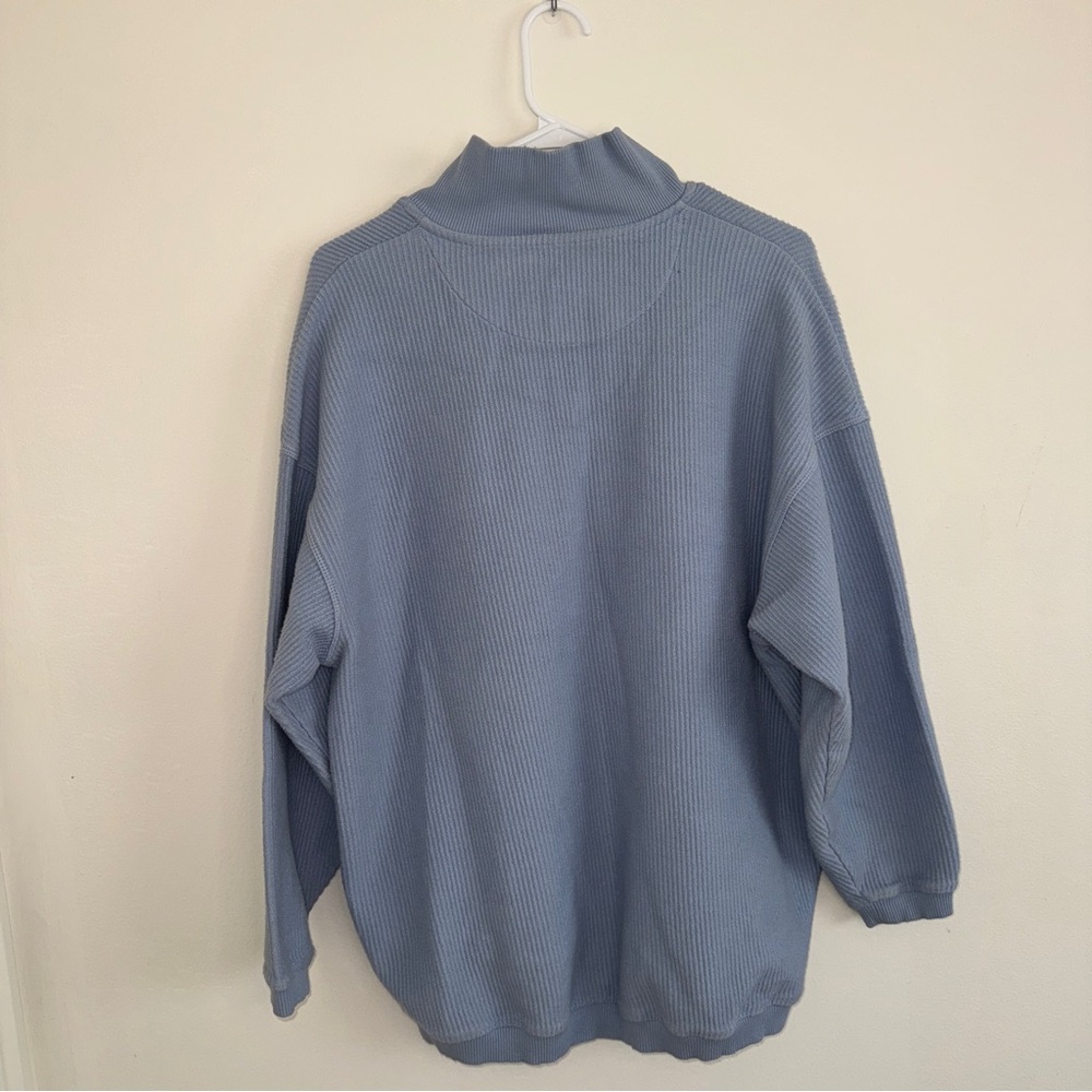 Aerie Light Blue Ribbed Oversized Half Zip Sweatshirt Pullover Small - Picture 4 of 4